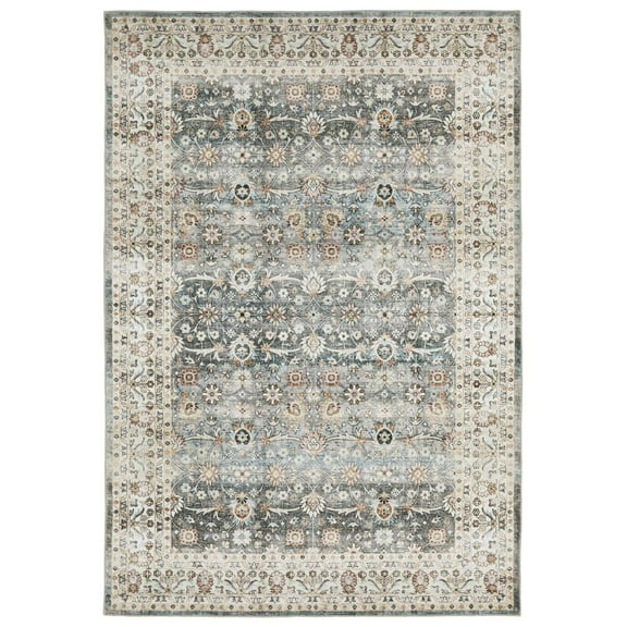 Oriental Weavers Sumter Area Rug SUM07 Washable Grey Medallion 5' X 7' Rectangle