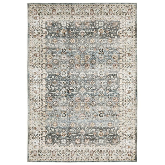 Oriental Weavers Sumter Area Rug SUM07 Washable Gray Medallion 7' 6" X 10' Rectangle