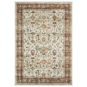 Oriental Weavers Sumter SUM05 Ivory/Rust Red Machine Washable Indoor Area Rug - 5 x 7