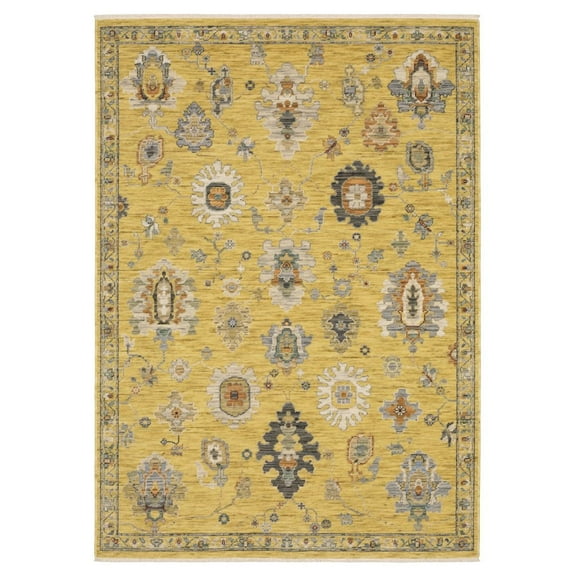 Oriental Weavers Lucca Area Rug 2863G Casual Yellow Medallion Floral 2' X 3' Rectangle