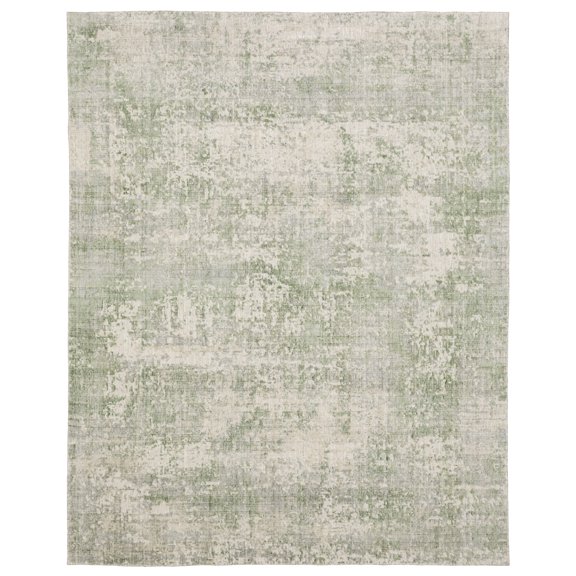 Oriental Weavers Solstice Hand-loomed Wool Blend Area Rug - SLS02 - 2'6" x 8' - in Green/ Grey - Contemporary Style Hallway, Entryway, Kitchen, Bathroom Rug