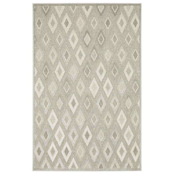 Oriental Weavers Tangier Area Rug - TAN02 - 2'3" x 7'6" - in Beige/ Gray - Eclectic Global Style, Stain Resistant, Family and Pet Friendly , Entryway, Hallway Runner Rug