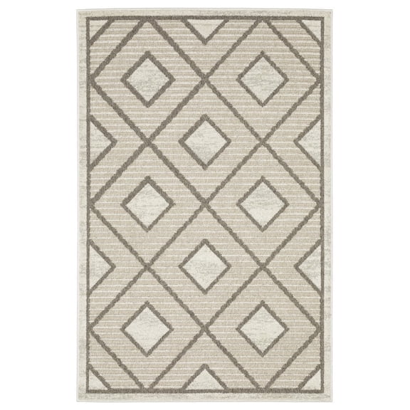 Oriental Weavers Tangier Area Rug - TAN05 - 9'10" x 12'10" - in Beige/ Brown - Eclectic Global Style, Stain Resistant, Family and Pet Friendly , Family, Dining, Living Room Rug