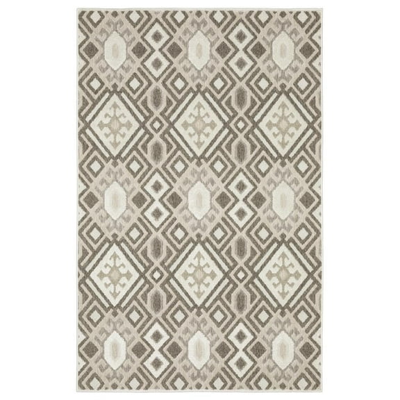 Oriental Weavers Tangier Area Rug - TAN10 - 6'7" x 9'6" - in Brown/ Beige - Eclectic Global Style, Stain Resistant, Family and Pet Friendly , Dining, Living Room Rug