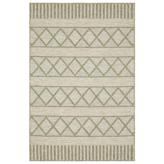 Oriental Weavers Tortuga Indoor/Outdoor Rug - TR11A - 1'10" x 7'6" - in Tan/ Light Brown - Classic Casual Style, Water, Stain and Fade Resistant, Hose Clean, Patio, Outdoor Living Area Rug