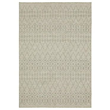 Oriental Weavers Tortuga Indoor/Outdoor Rug - TR04A - 1'10" x 7'6" - in Tan/ Black - Classic Casual Style, Water, Stain and Fade Resistant, Hose Clean, Patio, Outdoor Living Area Rug