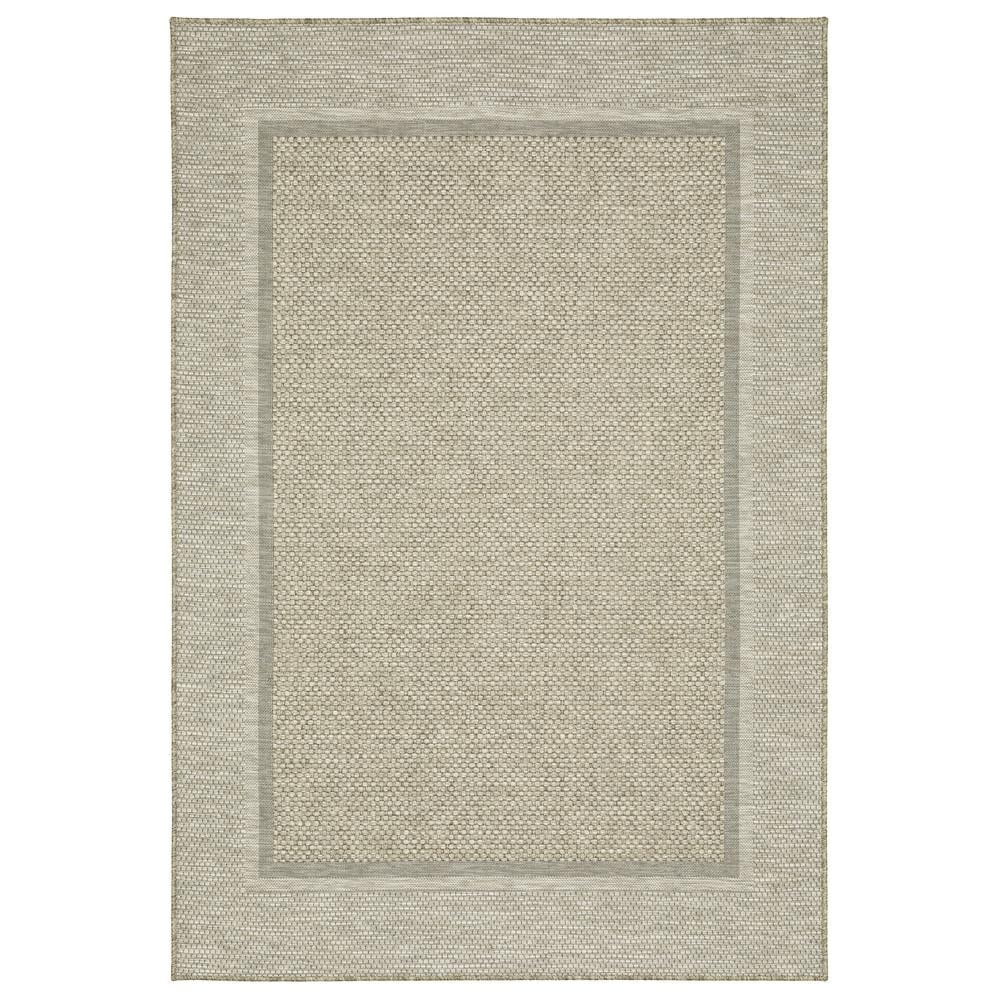 Oriental Weavers Tortuga Indoor/Outdoor Rug - TR06A - 3'3" x 5' - in Beige/ Black - Classic Casual Style, Water, Stain and Fade Resistant, Hose Clean, Patio, Outdoor Living Area Rug