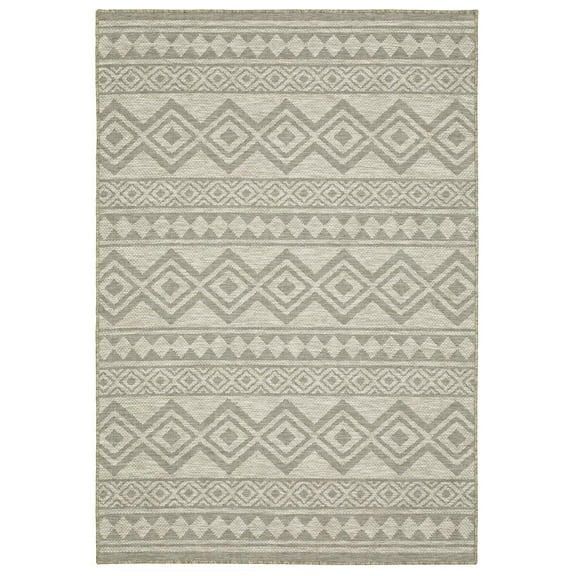 Oriental Weavers Tortuga Indoor/Outdoor Rug - TR03A - 5'3" x 7'3" - in Tan/ Black - Classic Casual Style, Water, Stain and Fade Resistant, Hose Clean, Patio, Outdoor Living Area Rug