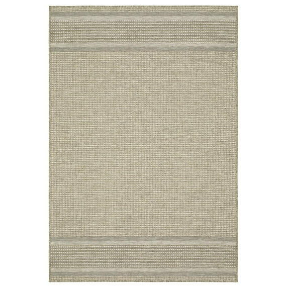 Oriental Weavers Tortuga Indoor/Outdoor Rug - TR07A - 6'7" x 9'2" - in Beige/ Black - Classic Casual Style, Water, Stain and Fade Resistant, Hose Clean, Patio, Outdoor Living Area Rug