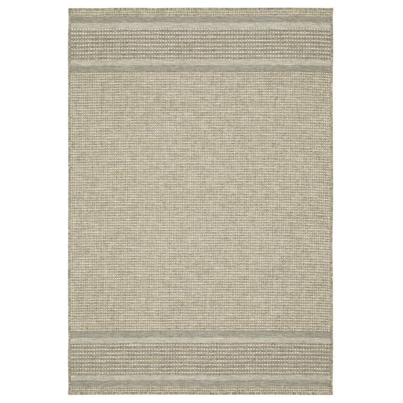 Oriental Weavers Tortuga Indoor/Outdoor Rug - TR07A - 6'7" x 9'2" - in Beige/ Black - Classic Casual Style, Water, Stain and Fade Resistant, Hose Clean, Patio, Outdoor Living Area Rug