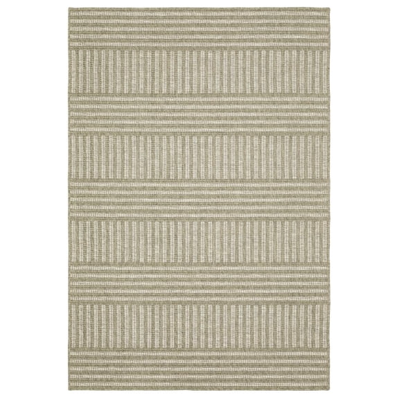 Oriental Weavers Tortuga Indoor/Outdoor Rug - TR02A - 6'7" x 9'2" - in Tan/ Light Brown - Classic Casual Style, Water, Stain and Fade Resistant, Hose Clean, Patio, Outdoor Living Area Rug