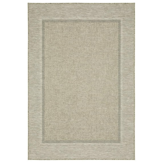 Oriental Weavers Tortuga Indoor/Outdoor Rug - TR06A - 7'10" x 10' - in Beige/ Black - Classic Casual Style, Water, Stain and Fade Resistant, Hose Clean, Patio, Outdoor Living Area Rug