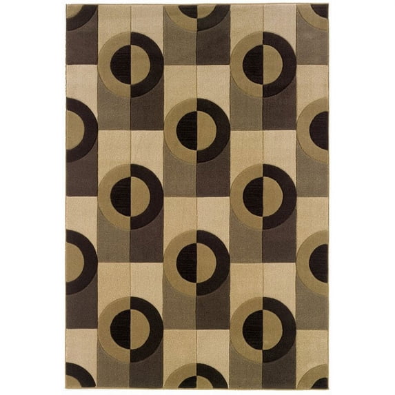 Oriental Weavers Tones 4' x 5'9" Machine Woven Rug in Brown