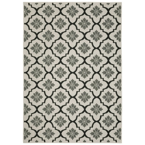 Oriental Weavers Torrey 5562E Light Gray/ Black 5'3" X 7'3" Indoor/Outdoor Area Rug