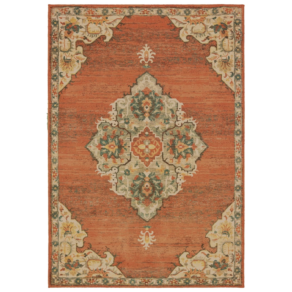 Oriental Weavers Toscana Indoor Rug Rectangle Area Rug Orange 9'10