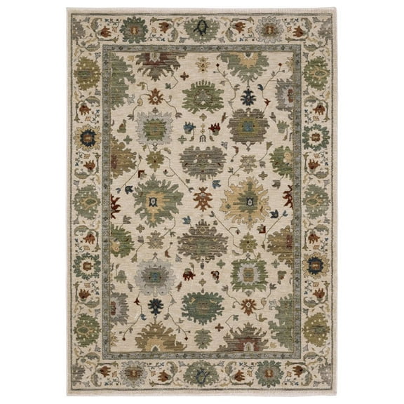 Oriental Weavers Eliana Area Rug - ELI10-2'3" x 7'6" - in Ivory/Multi - Vintage Inspired, Stain Resistant, Family and Pet Friendly, Entryway, Hallway Runner Rug