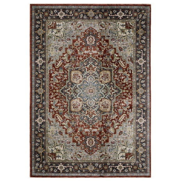 Oriental Weavers Eliana Area Rug - ELI11 - 2'3" x 7'6" - in Red/ Blue - Vintage Inspired, Stain Resistant, Family and Pet Friendly , Entryway, Hallway Runner Rug