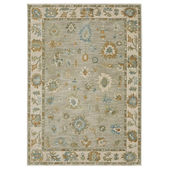 Oriental Weavers Maeve Area Rug - MAE11 - 3'3" x 5' - in Gray/ Blue - Vintage Inspired, Stain Resistant, Family and Pet Friendly , Entrway, Bedroom Rug