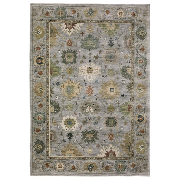 Oriental Weavers Eliana Area Rug - ELI03 - 9'10" x 12'10" - in Blue/ Multi - Vintage Inspired, Stain Resistant, Family and Pet Friendly , Family, Dining, Living Room Rug