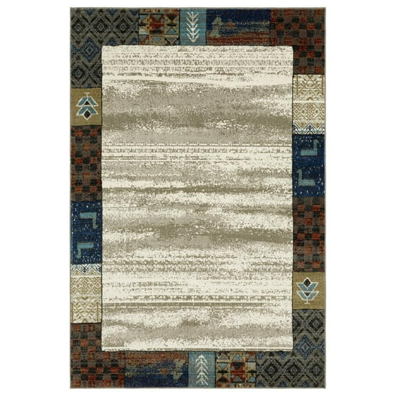 Oriental Weavers Venice Area Rug - 5774W - 6'7" x 9'2" - in Beige/ Multicolor - Vintage Bohemian Style, Stain Resistant, Family and Pet Friendly , Dining, Living Room Rug