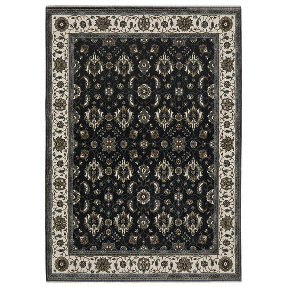 Oriental Weavers Vivian Area Rug - VI03A - 2'3" x 7'6" - in Blue/ Ivory - Vintage Inspired, Stain Resistant, Family and Pet Friendly , Entryway, Hallway Runner Rug