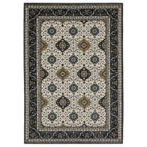 Oriental Weavers Vivian Area Rug - VI04D - 9'10" x 12'10" - in Ivory/ Navy - Vintage Inspired, Stain Resistant, Family and Pet Friendly , Family, Dining, Living Room Rug