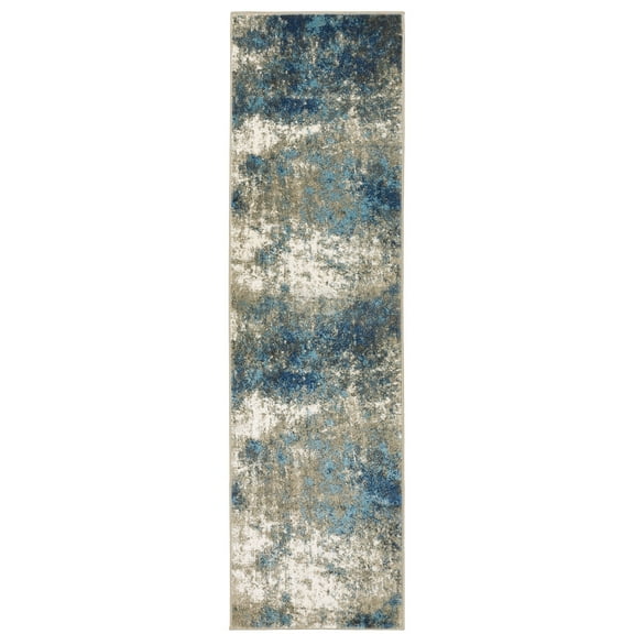 Oriental Weavers Venice 4332U Blue/ Gray 2'3" X 7'6" Indoor Area Rug