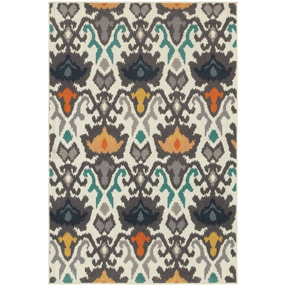 Oriental Weavers of America Nicobar Floral Indoor/Outdoor Polypropylene Rug, Ivory