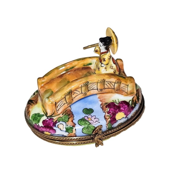 Oriental Woman Limoges Box for Collectors Limoges Box Porcelain Figurine