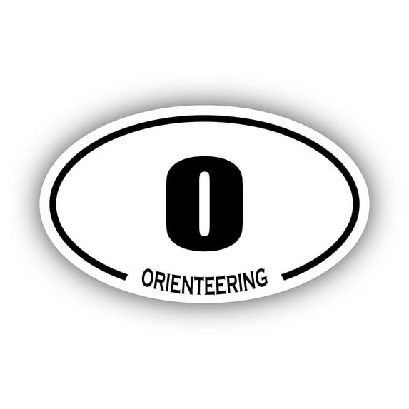 Orienteering O Oval Bumper Sticker 3M Vinyl Decal 3 in x 5 in