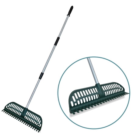 Orientools 2 in 1 Adjustable Rake for Artificial Turf & Carpet, Garden Leaf Pet Hair Remove 49"-63"