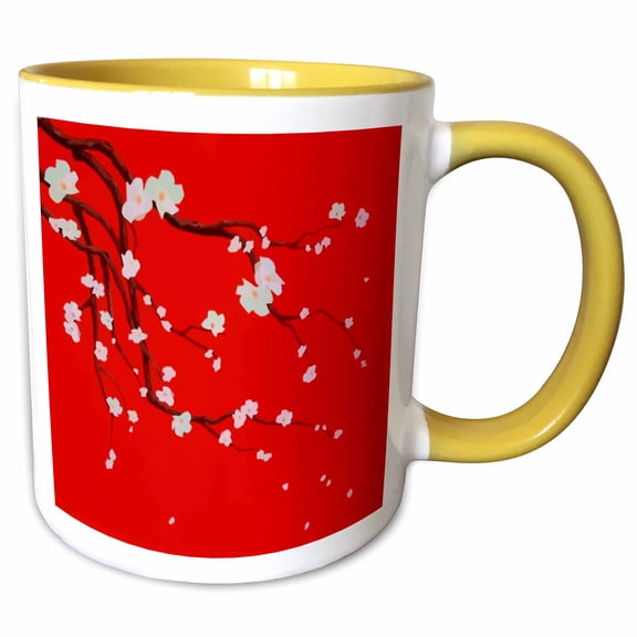 3drose, Orients Red Express, 11oz Two-tone Yellow Mug