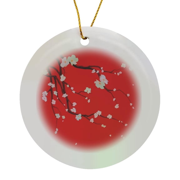 3drose, Orients Red Express, Circle Porcelain Ornament