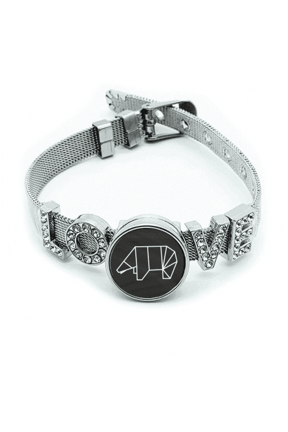 Origa Bear Geometric Shape Bracelet Wristband Crystal Love Adjustable Bangle