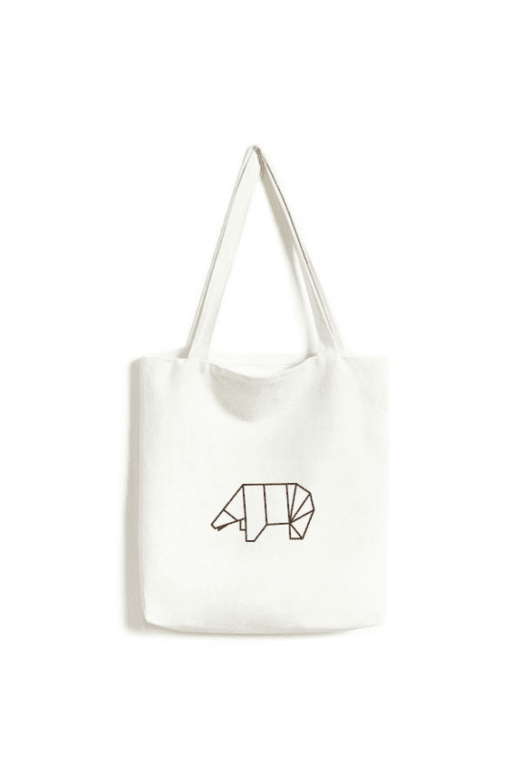 Origa Bear Geometric Shape Tote Canvas Bag Shopping Satchel Casual Handbag