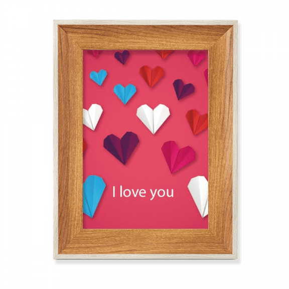 Origa Geometric Heart Pattern Desktop Wooden Photo Frame Display Picture Art Painting Multiple Sets