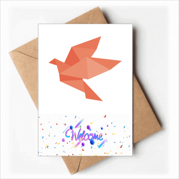 Origa Red Bird Pattern Welcome Back Greeting Cards Envelopes Blank