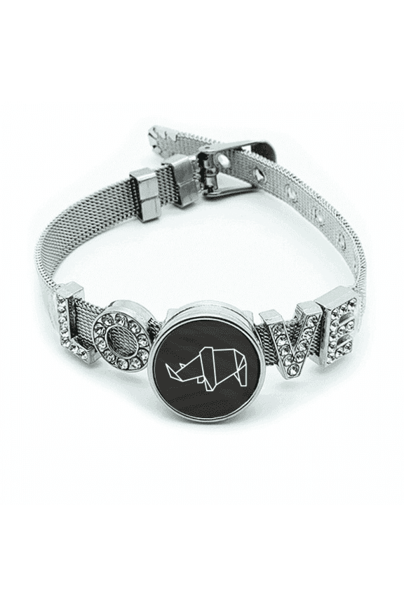 Origa Rhinoceros Geometric Shape Bracelet Wristband Crystal Love Adjustable Bangle
