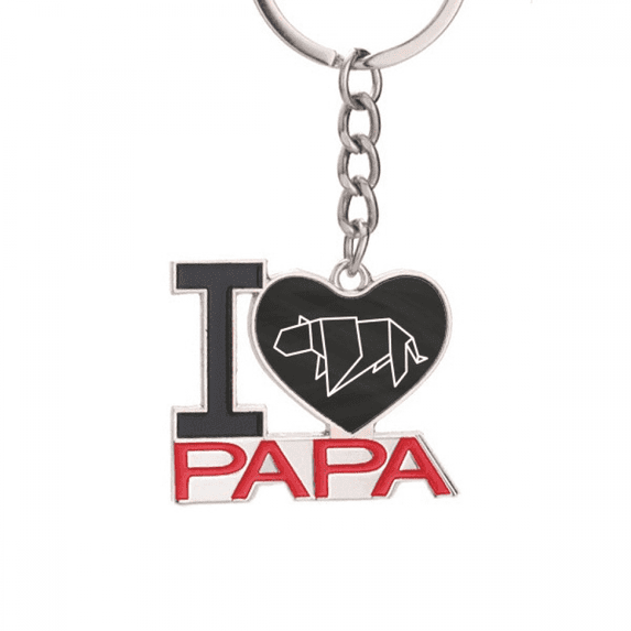 Origa Tiger Geometric Shape Keychain Metal Keyring Holder Love PAPA Father