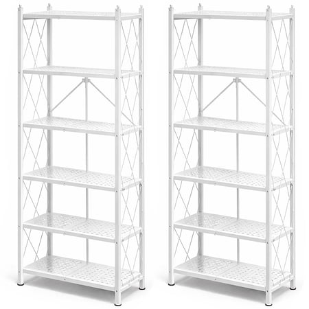 Origami 2 Pack 6 Shelf Open Styled Organizational Deco Rack Bookshelf