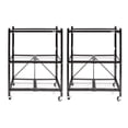 thumbnail image 1 of Origami 2-Pack Multipurpose Foldable 3-Tier Shelf Storage Racks, R3, Black, 1 of 1