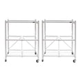thumbnail image 1 of Origami 2-Pack Multipurpose Foldable 3-Tier Shelf Storage Racks, R3, White, 1 of 12