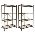 thumbnail image 1 of Origami 2-Pack R5-06W 4-Shelf Folding Steel Wire Shelving Storage, Bronze, 1 of 12