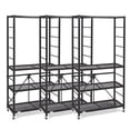thumbnail image 1 of Origami 3 Pack Folding Steel Storage Rack, Adjustable Shelves, R2, Black, 1 of 7