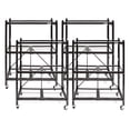 thumbnail image 1 of Origami 4-Pack Multipurpose Foldable 3-Tier Shelf Storage Racks, R3, Black, 1 of 1