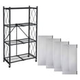 thumbnail image 1 of Origami 4 Tier Folding Storage Rack w/ Set of 4 Magnetic Wire Shelf Liners, 1 of 11