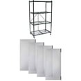 thumbnail image 1 of Origami 4 Tier Folding Storage Rack with 4 Magnetic Wire Shelf Liners, Gray, 1 of 12
