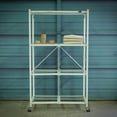 thumbnail image 1 of Origami 4 Tier Heavy Duty Multi Purpose Storage Rack w/ Wheels, White (2 Pack), 1 of 7