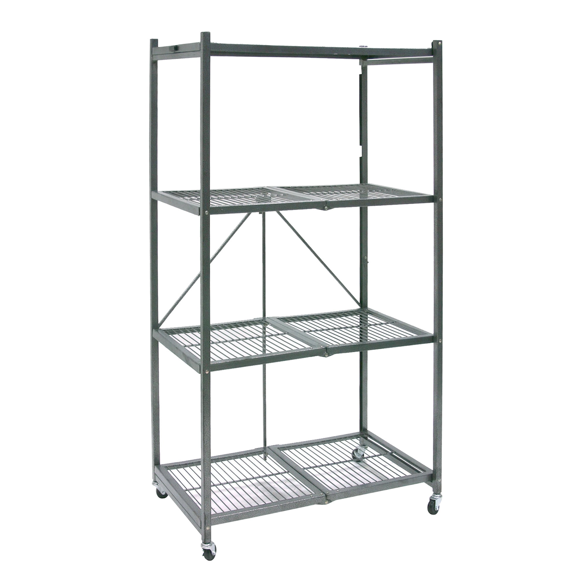 Foiding Storage Rack Origami 4 Tier Multipurpose Folding Storage Rack with Wheels, 4 Pack ...
