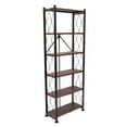thumbnail image 1 of Origami 6 Tier Classic Stamped Steel Bookcase Organizer Storage Rack, Bronze, 1 of 10